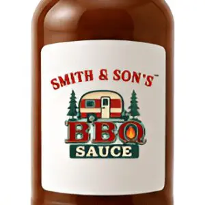 BBQ sauce jar with vintage label